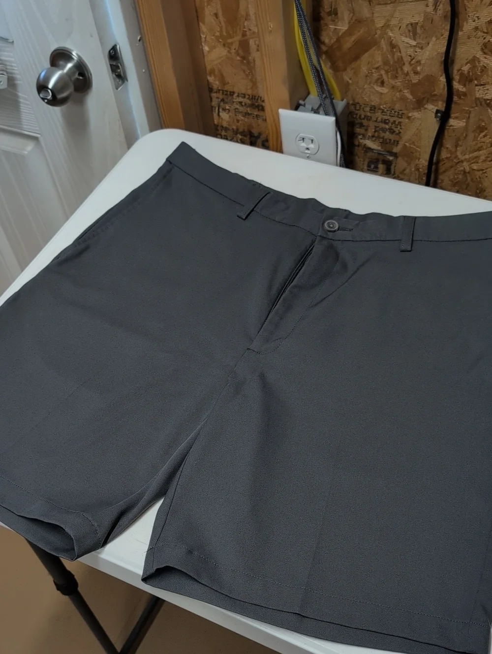 4-Men's Classic Flat-Front Shorts Bundle - White, Khaki, Olive, Gray